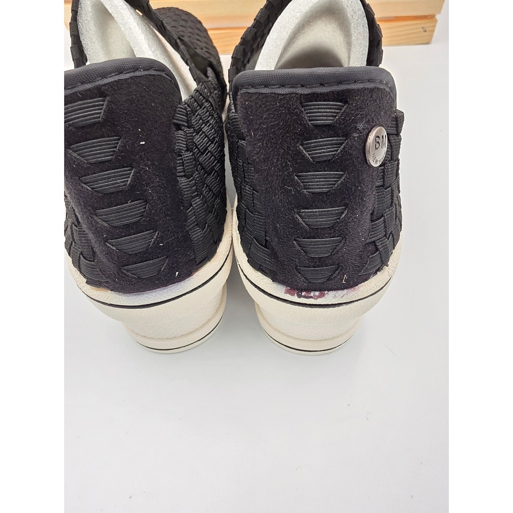 Bernie Mev Frontier Sneakers Women 38 8 Black Woven Comfort Elastic Platform - Picture 9 of 13